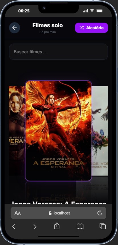 Carrossel 3D de uma lista de filmes
