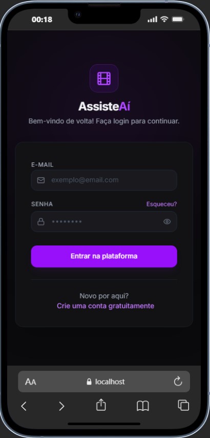 Tela de login do AssisteAí